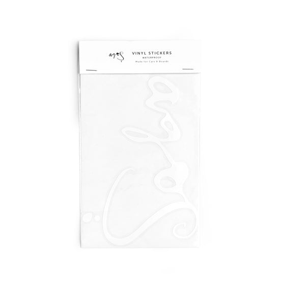 Agos Vinyl Decal (White) - Agos Surf & Swimwear